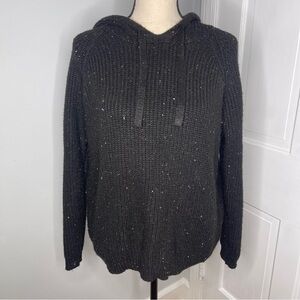 Calvin Klein Women's Black Fleck Raglan Sleeve Hoodie